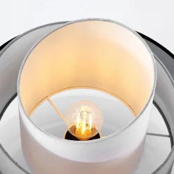 Lindby loftlampe Coria, sort/grå/hvid, Ø 40 cm, E27