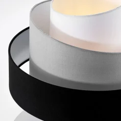 Lindby loftlampe Coria, sort/grå/hvid, Ø 40 cm, E27
