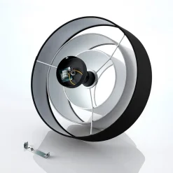 Lindby loftlampe Coria, sort/grå/hvid, Ø 40 cm, E27
