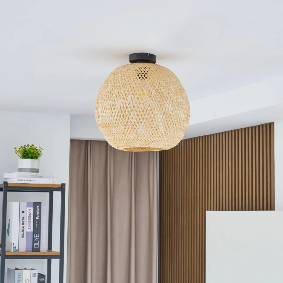 Lindby loftlampe Dabila, bambus, Ø 35 cm, E27