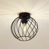 Lindby loftlampe Danika, Ø 25 cm, sort, metal
