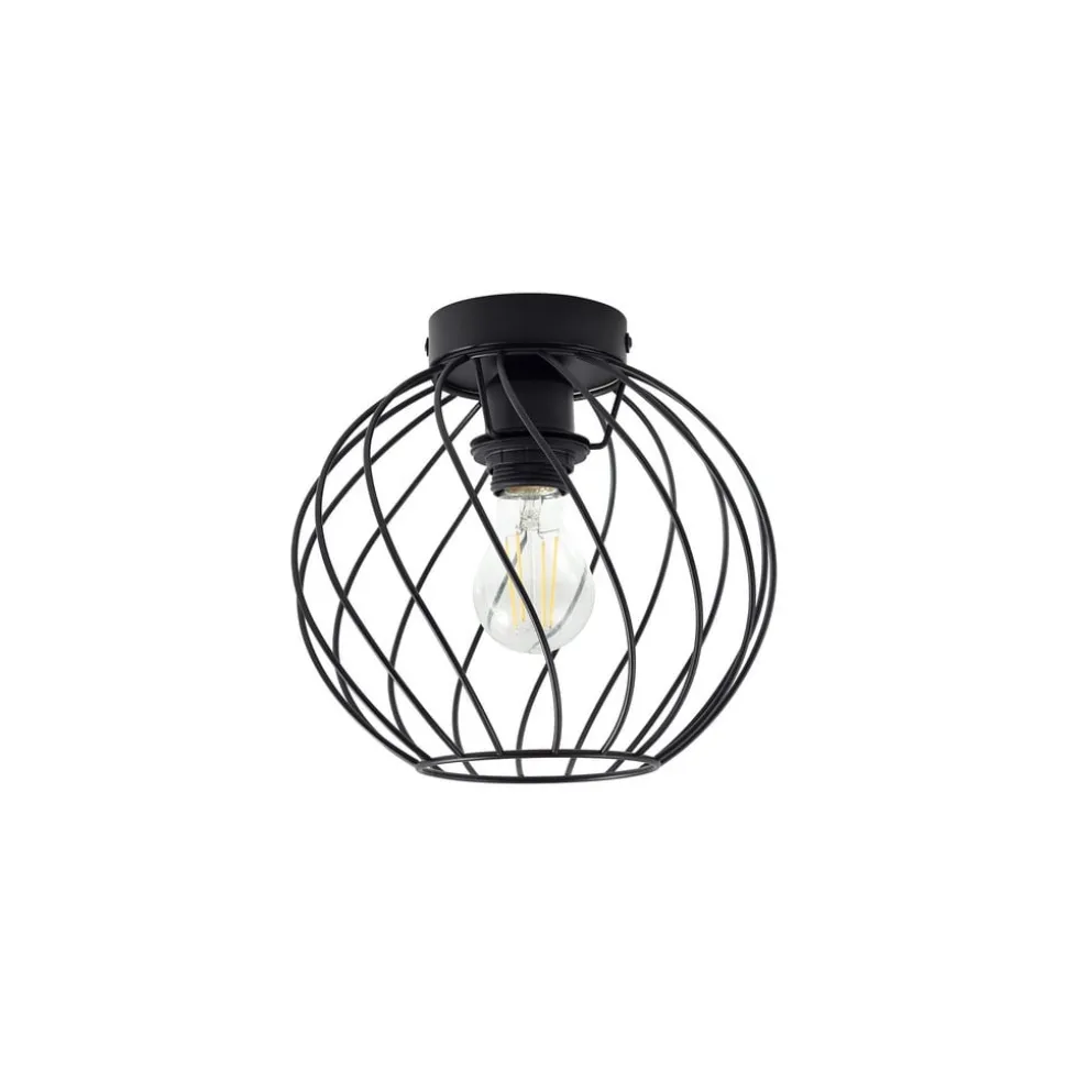 Lindby loftlampe Danika, Ø 25 cm, sort, metal