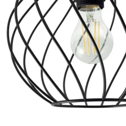 Lindby loftlampe Danika, Ø 25 cm, sort, metal