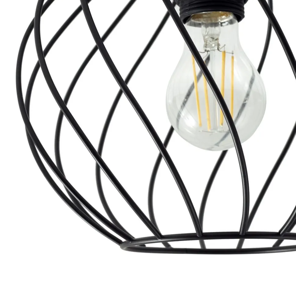 Lindby loftlampe Danika, Ø 25 cm, sort, metal