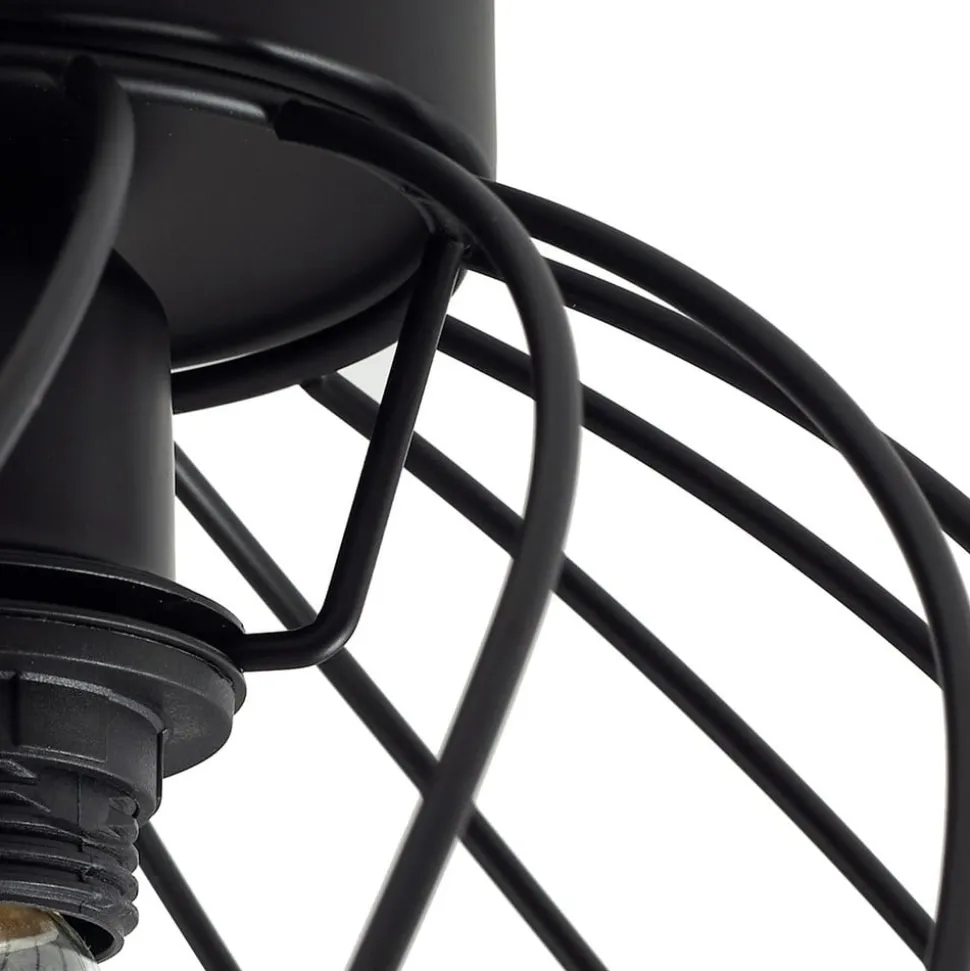 Lindby loftlampe Danika, Ø 25 cm, sort, metal