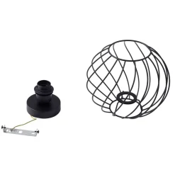 Lindby loftlampe Danika, Ø 25 cm, sort, metal
