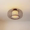Lindby loftlampe Davella, Ø 50 cm, bambus, tekstil