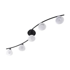 Lindby loftlampe Della, sort-guld, 110 cm, 5 lyskilder, E14