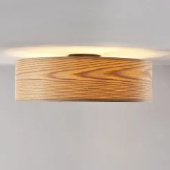Lindby loftlampe Dominic, Ø 45 cm, 3 lyskilder, træ