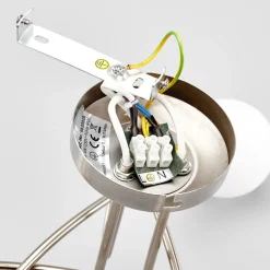 Lindby loftlampe Elaina, Ø 38cm, 3 lyskilder, nikkel, glas, E14