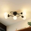 Lindby loftlampe Elaina, 66 cm, 5 lyskilder, sort/hvid, E14