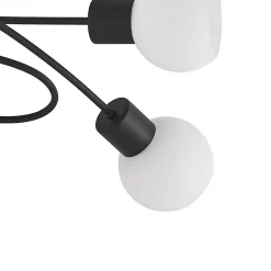Lindby loftlampe Elaina, 66 cm, 5 lyskilder, sort/hvid, E14
