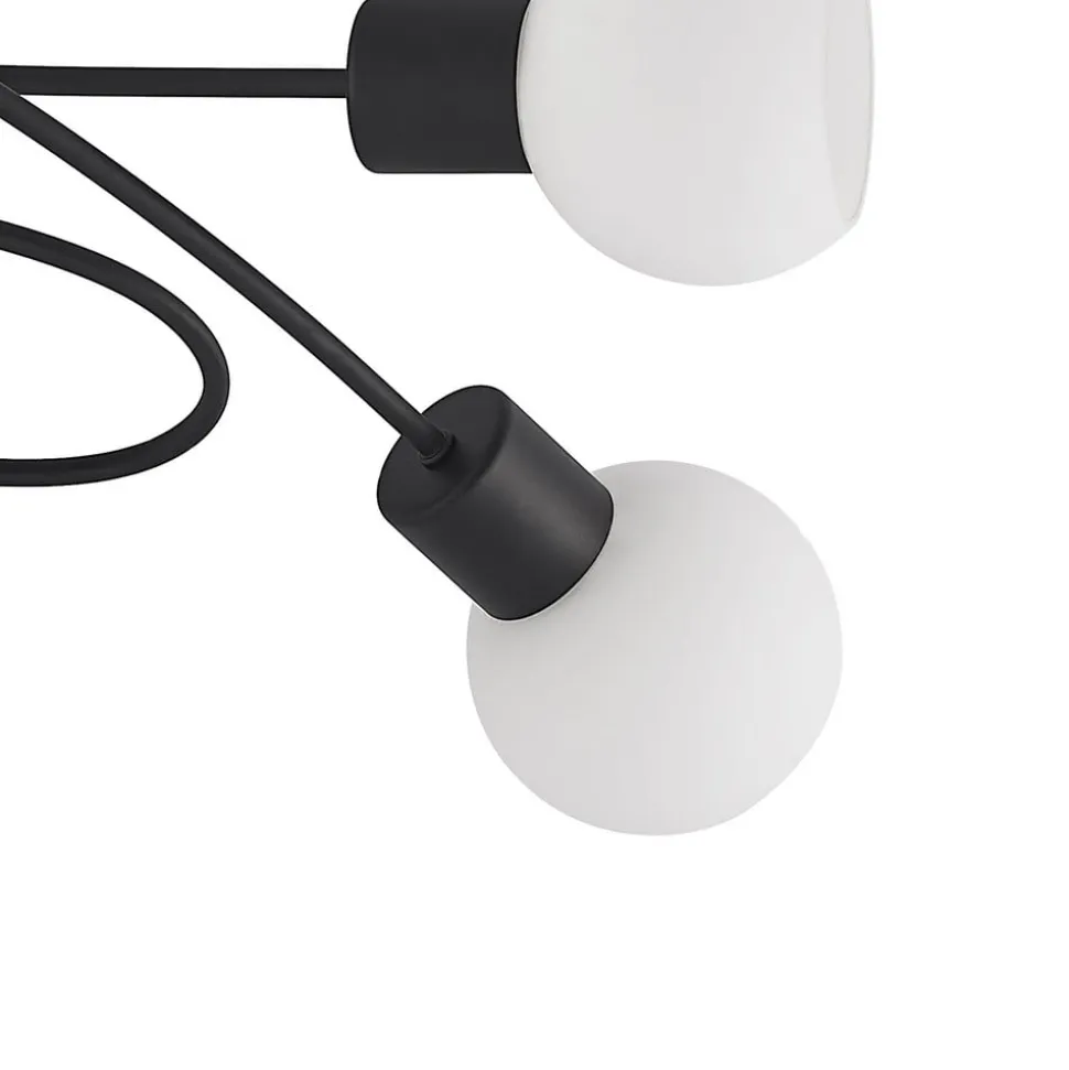 Lindby loftlampe Elaina, 66 cm, 5 lyskilder, sort/hvid, E14