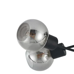Lindby loftlampe Elaina, 66 cm, 5 lyskilder, sort/røget, E14