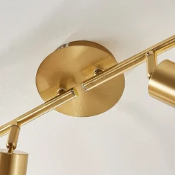 Lindby loftlampe Elaina, 70 cm, 4 lyskilder, messing, glas, E14