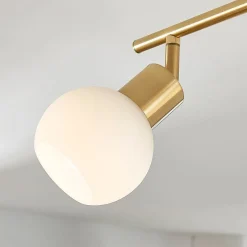 Lindby loftlampe Elaina, 70 cm, 4 lyskilder, messing, glas, E14