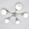 Lindby loftlampe Elaina, Ø 54cm, 5 lyskilder, nikkel, glas, E14