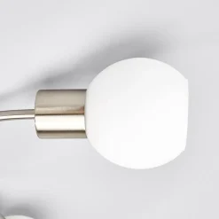 Lindby loftlampe Elaina, Ø 54cm, 5 lyskilder, nikkel, glas, E14