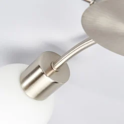 Lindby loftlampe Elaina, Ø 54cm, 5 lyskilder, nikkel, glas, E14