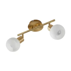 Lindby loftlampe Elaina, 30 cm, 2 lyskilder, messing, glas, E14
