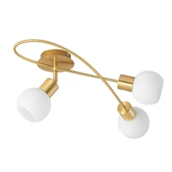 Lindby loftlampe Elaina, 54 cm, 3 lyskilder, messing, glas, E14