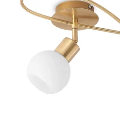 Lindby loftlampe Elaina, 54 cm, 3 lyskilder, messing, glas, E14