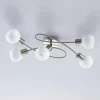 Lindby loftlampe Elaina, 65 cm, 5 lyskilder, nikkel, glas, E14