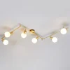 Lindby loftlampe Elaina, 180 cm, 6 lyskilder, messing, glas, E14