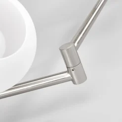 Lindby loftlampe Elaina, 180 cm, 6 lyskilder, nikkel, glas, E14
