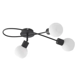 Lindby loftlampe Elaina, 54 cm, 3 lyskilder, sort/hvid, E14
