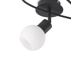 Lindby loftlampe Elaina, 54 cm, 3 lyskilder, sort/hvid, E14