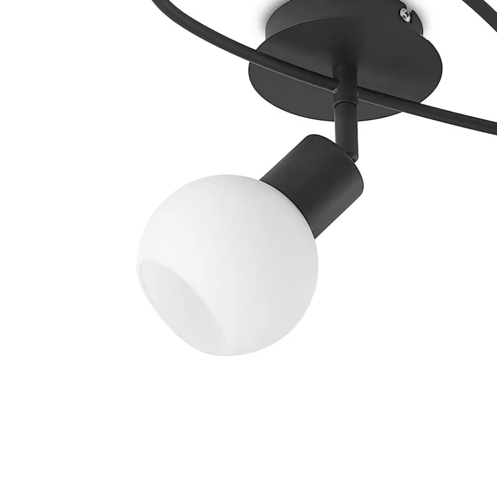 Lindby loftlampe Elaina, 54 cm, 3 lyskilder, sort/hvid, E14