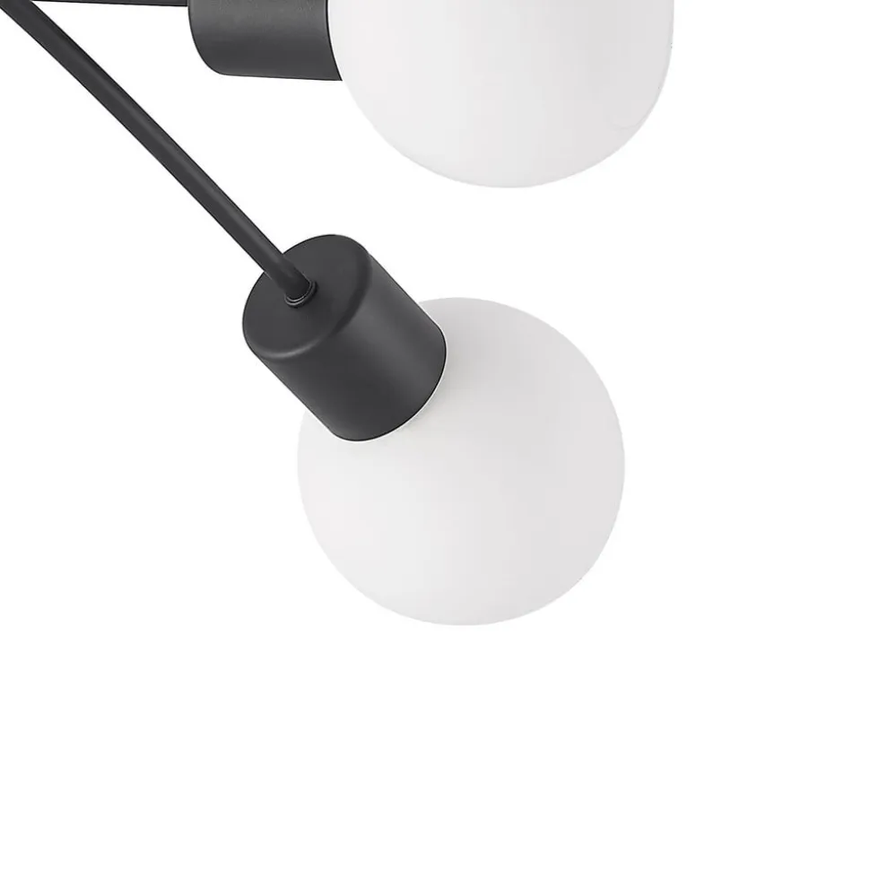 Lindby loftlampe Elaina, 54 cm, 3 lyskilder, sort/hvid, E14