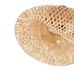 Lindby loftlampe Eleane, bambus, natur, Ø 50 cm