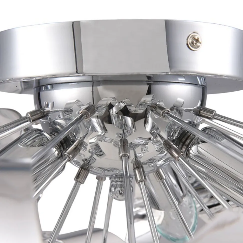 Lindby loftlampe Elviro, Ø 50 cm, kromfarvet, metal