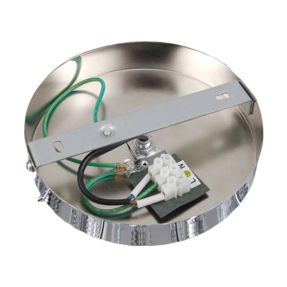 Lindby loftlampe Elviro, Ø 50 cm, kromfarvet, metal
