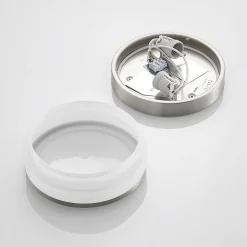 Lindby Loftlampe Flavi, Ø 23 cm, nikkel, glas, IP44, E27
