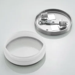 Lindby Loftlampe Flavi, Ø 28 cm, nikkel, glas, IP44, E27