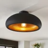 Lindby loftlampe Gerwina, sort/guld, metal, 40 cm, E27