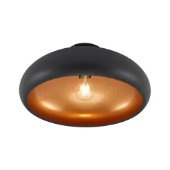 Lindby loftlampe Gerwina, sort/guld, metal, 40 cm, E27