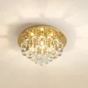 Lindby loftlampe Gillion, 4 lyskilder, guld, krystal, Ø 35cm