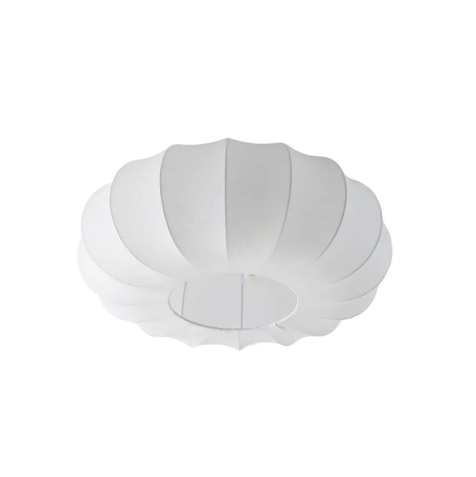 Lindby Loftlampe Helin, hvid, Ø 60 cm, tekstil, 3 x E27
