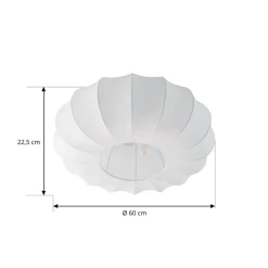 Lindby Loftlampe Helin, hvid, Ø 60 cm, tekstil, 3 x E27