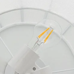Lindby Loftlampe Helin, hvid, Ø 60 cm, tekstil, 3 x E27