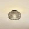 Lindby loftlampe Hildur, Ø 25 cm, røggrå, glas