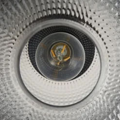 Lindby loftlampe Hildur, Ø 25 cm, røggrå, glas