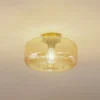 Lindby loftlampe Hildur, Ø 28,5 cm, ravfarvet, glas