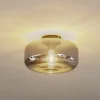 Lindby loftlampe Hildur, Ø 28,5 cm, røggrå, glas