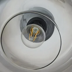 Lindby loftlampe Hildur, Ø 28,5 cm, røggrå, glas
