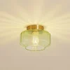 Lindby loftlampe Hildur, grøn, glas, Ø 22 cm